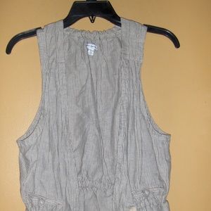 Gray & Khaki striped Linen vest By AE